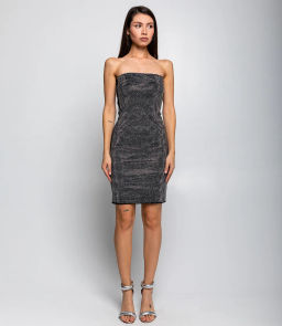 Платье #КТ3101 (1), чёрный,серебряный - Dommod фото 3