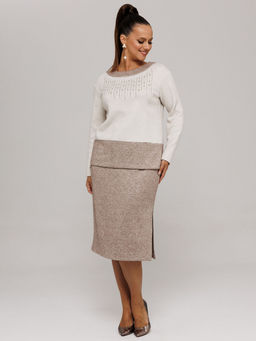 Костюм Galean Style 994 беж с коричневым  фото 3