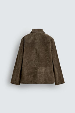SPLIT SUEDE LEATHER OVERSHIRT - Zara фото 9