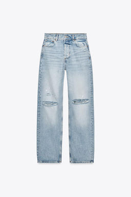 ZW COLLECTION HIGH-WAIST SLIM FIT RIPPED JEANS - Zara фото 6