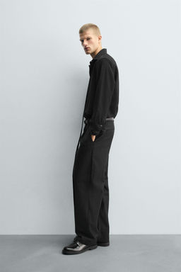 STRIPED TEXTURED CHINO TROUSERS - Zara фото 4