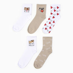 Носки женские KAFTAN Love you, набор 5 пар, размер 36-39 (23-25 см)