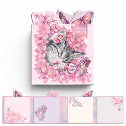 Стикеры для заметок бумажные, 75x75 мм, 100 шт., арт. 65156 / 25 КОТ (материал: дизайнерская бумага