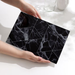 Разделочная доска «Черный мрамор», 20×30 см