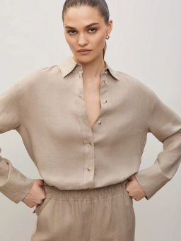Рубашка однотонная - Emka фото 3