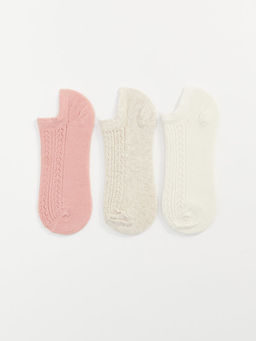 Kendinden Desenli Kad?n Patik ?orap 3l?