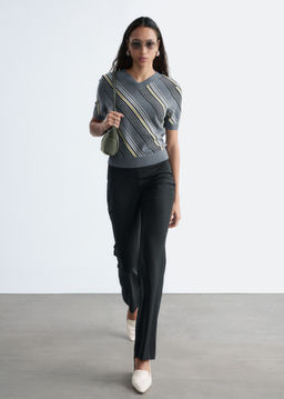 Pantalones de lana de perneras rectas - H&m фото 6