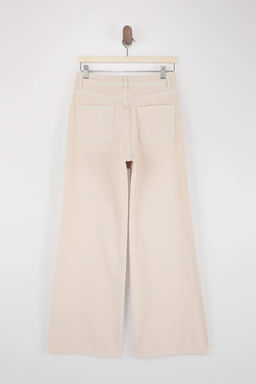 Bej DOKUMLU Yuksek Bel %100 Pamuk Wide Leg Jeans TWOSS26JE00216 - Trendyolmilla фото 2
