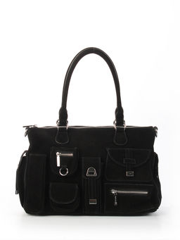 LACCOMA сумка Y2431F-черный натуральная замша, натуральная кожа полиэстер  фото 3