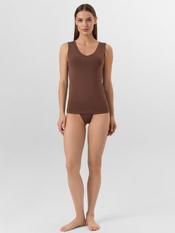 Майка женская бельевая коричневая - Mark formelle фото 3