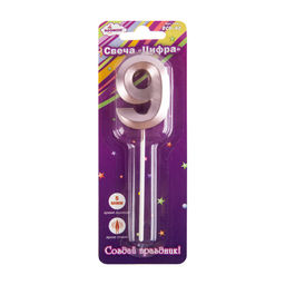 "BOOMZEE" Свеча для торта "Цифра" BCD-42 7.5 г 12 х 1 шт. 9_сиреневый