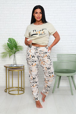 Костюм с брюками чинос, принт, бежевый (911-3) - Плиона фото 5