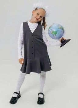 Сарафан Алисия, цвет Серый(новый), 78%х/б, 16%ПЭ, 6%лайкра