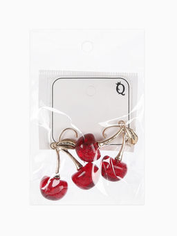 Серьги "Вишенка" блёстка, цвет бордовый в золоте