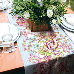 Дорожка столовая, сервировочная 50х150см Нежность, хлопок Премиум 236г/м2, упаковка классическая 28х41см, Домашняя мода (Россия)