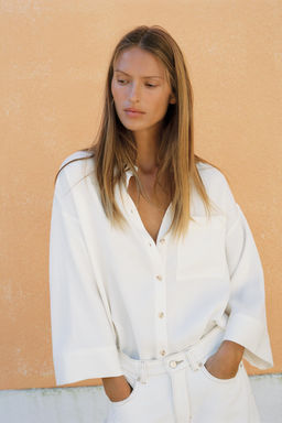 CAMISA OVERSIZE MANGA ANCHA / Crudo - Zara фото 4