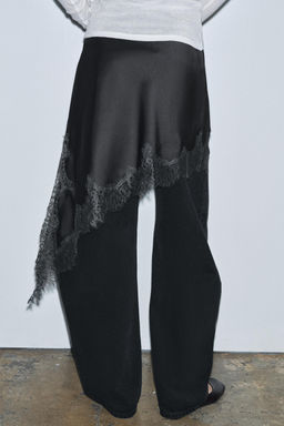 ZW COLLECTION SATIN LACE SKIRT - Zara фото 4