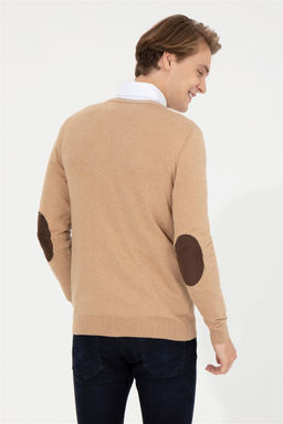 U. S. Polo Assn Мужской базовый свитер светло-коричневого меланжевого цвета - U.s. polo assn фото 11