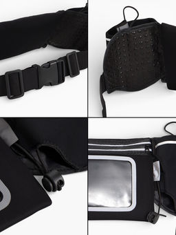 Сумка поясная туристическая, влагозащитная, 52×13 см, черная