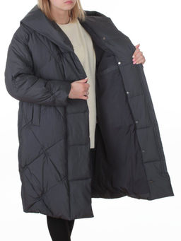 8870 DK. GRAY Пальто зимнее женское оверсайз (200 гр. холлофайбер)