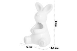 Вазочка п/зубочистки 4,5*5*8 см "Зайчик белый"