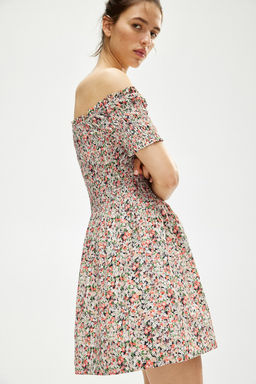 Vestido off-the-shoulder con cuerpo nido de abeja - H&m фото 5