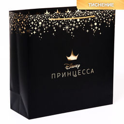 Пакет подарочный, упаковка, Принцессы, 30×30×12 см, тиснение