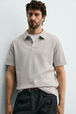POLO ESTRUCTURA WAFFLE / Gris perla - Zara фото 7