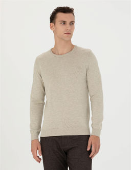 Kum Melanj Slim Fit Bisiklet Yaka Basic Triko Kazak - Pierre cardin фото 3