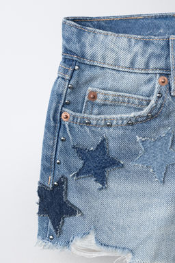 BERMUDA DENIM ESTRELLAS / Azul - Zara фото 7