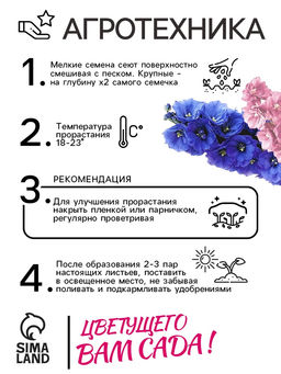 Цена за 3 шт. Семена цветов Дельфиниум "Гроздь Сапфиров", 0,2 г