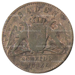 Монета 1 крейцер 1868 года Германские государства Баден
