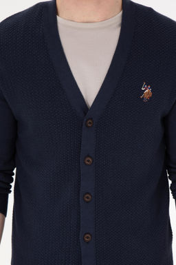 Мужской темно-синий базовый трикотажный кардиган Неожиданная скидка в корзине - U.s. polo assn фото 6