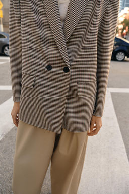 BLAZER CRUZADA OVERSIZE / Negro / Verde - Zara фото 5