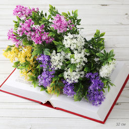 Цветок искусственный Сирень 32 см / D9813-5 /уп 2/600/