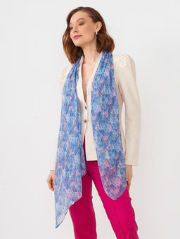 Большой, мягкий, тонкий и очень нежный двусторонний палантин с рисунком в стиле арт-дек - Tantino фото 3