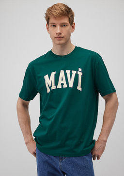 Mavi Logo Bask?l? Yesil Tisort