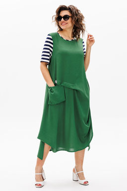 Платье Michel Chic 2178 зеленый, полоска  фото 6