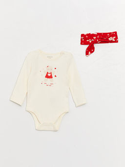 Bisiklet Yaka Bask?l? K?z Bebek 3l? Tak?m - Waikiki фото 2