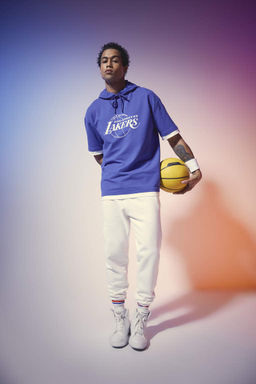 DeFactoFit Футболка оверсайз с капюшоном и короткими рукавами НБА Лос-Анджелес Лейкерс  фото 2