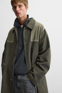 COLOUR BLOCK WASHED COAT - Zara фото 5
