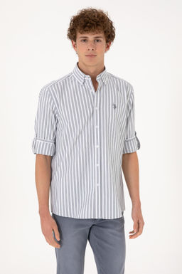 Erkek Gri Uzun Kollu G_mlek Sepette S_rpriz _ndirim