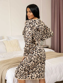 Халат женский, цвет бежевый коричневый