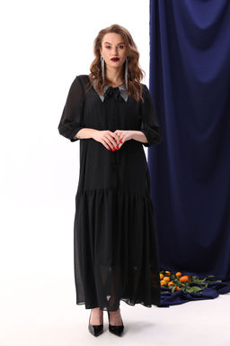 Платье NIKVA н800-3-Р черный+серебро  фото 3