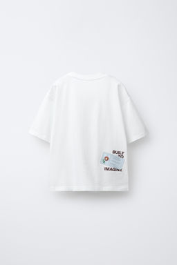 T-SHIRT WITH RAISED CHECK PRINT - Zara фото 2