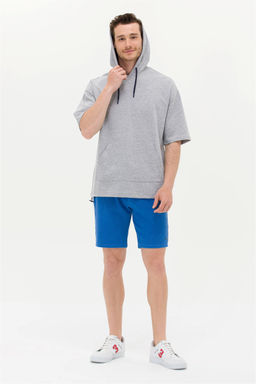 Мужская серая меланжевая толстовка с капюшоном Неожиданная скидка в корзине - U.s. polo assn фото 4