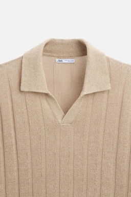 RIBBED KNIT POLO SHIRT - Zara фото 4