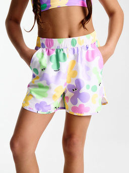 PELICAN, шорты купальные для девочек, Молочный