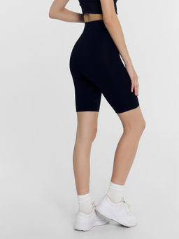 Шорты-велосипедки женские с высокой талией в желтом оттенке