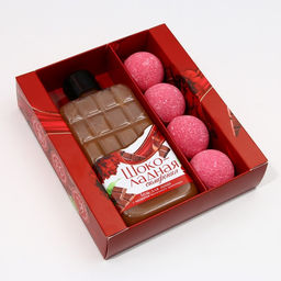 Подарочный набор Сладкие моменты: гель для душа 300 мл и бомбочки для ванны 4 шт., Чистое счастье  фото 6